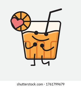 An illustration of Cute Orange Juice Mascot Vector Character in Flat Design Style