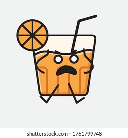 An illustration of Cute Orange Juice Mascot Vector Character in Flat Design Style