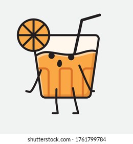 An illustration of Cute Orange Juice Mascot Vector Character in Flat Design Style