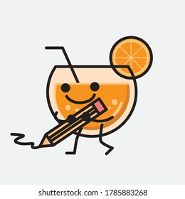 Ilustración del carácter de vector de jugo de naranja puro