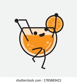 An illustration of Cute Orange Juice Vector Character