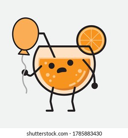 Ilustración del carácter de vector de jugo de naranja puro