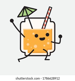 An illustration of Cute Orange Juice Vector Character