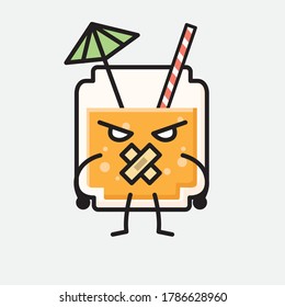 Ilustración del carácter de vector de jugo de naranja puro