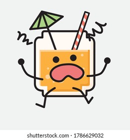 Ilustración del carácter de vector de jugo de naranja puro