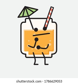 Ilustración del carácter de vector de jugo de naranja puro