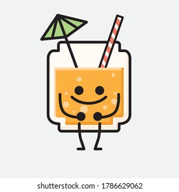 An illustration of Cute Orange Juice Vector Character