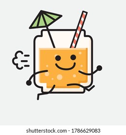 Ilustración del carácter de vector de jugo de naranja puro