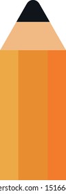 Illustration of cute orange pencil.