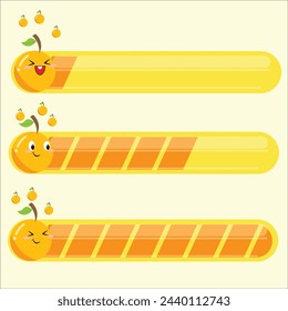 Illustration of cute orange progress loading bar for template background