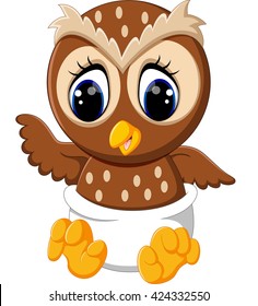 illustration of cute owl cartoon