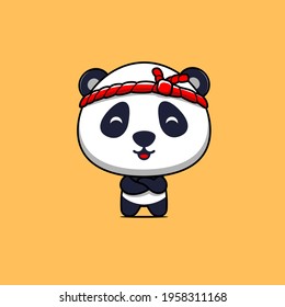 illustration of cute panda chef vector design