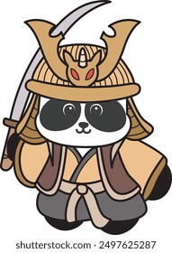 
Illustration of cute panda costume icon.
Funny panda in outfit costume stickers.