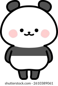 Illustration of a cute panda, standing from the front.

