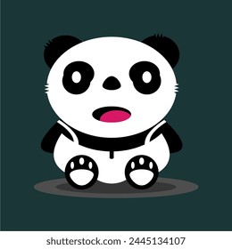 Illustration of a cute panda wearing a white shirt