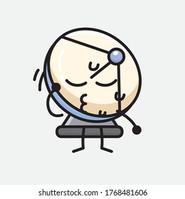 An illustration of Cute Parabolic Antenna Character Vector