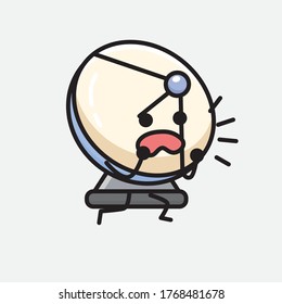 An illustration of Cute Parabolic Antenna Character Vector