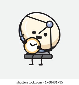 An illustration of Cute Parabolic Antenna Character Vector