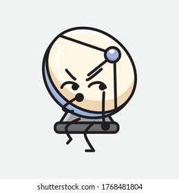 An illustration of Cute Parabolic Antenna Character Vector