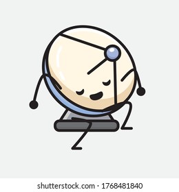 An illustration of Cute Parabolic Antenna Character Vector