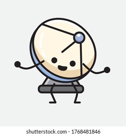 An illustration of Cute Parabolic Antenna Character Vector