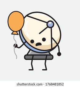 An illustration of Cute Parabolic Antenna Character Vector