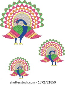 illustration of Cute peacock cartoon