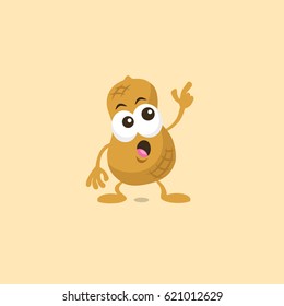 Illustration of cute peanut staring mascot isolated on light background.