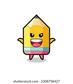 ilustración de lápiz lindo haciendo gesto de miedo, diseño de estilo lindo para camiseta, pegatina, elemento logo