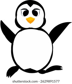 Illustration of a cute penguin animal character