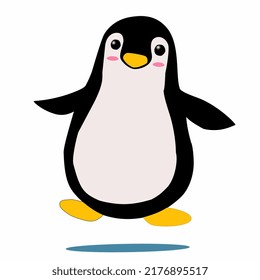 Illustration of cute penguin, flightless bird