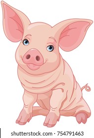 Illustration of cute pig 