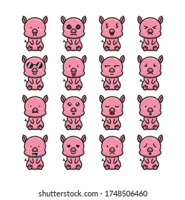 Illustration of cute pig emoticon vector The Concept of Isolated Technology. Flat Cartoon Style Suitable for Landing Web Pages, Banners, Flyers, Stickers, Cards
