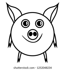 Illustration of a cute pig on a white background