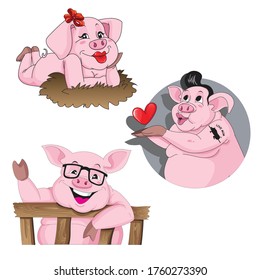 Illustration süßer, pigmentierter Vektorgrafiken