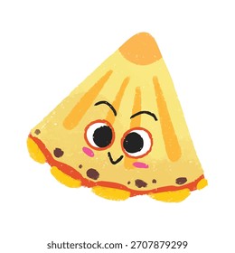 Ilustração de bonito abacaxi fruta lápis de cera ícone adesivo desenho animado expressão
