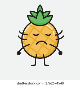 An illustration of Cute Pineapple Fruit Mascot Vector Character in Flat Design Style