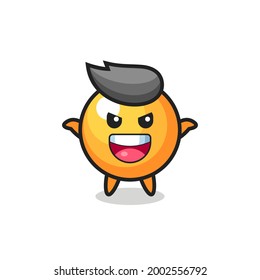 the illustration of cute ping pong ball doing scare gesture , cute style design for t shirt, sticker, logo element