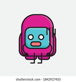 An illustration of Cute Pink Astronaut Vector Character