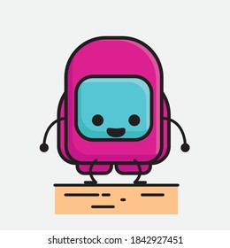 An illustration of Cute Pink Astronaut Vector Character