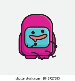 An illustration of Cute Pink Astronaut Vector Character