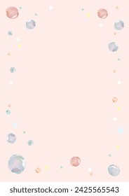 Illustration of cute pink bubbles frame background