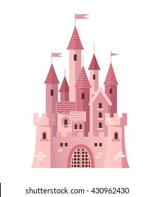 Illustration Of A Cute Pink Castle Vector