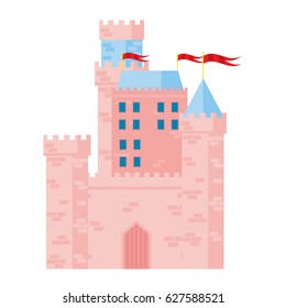 Illustration of a Cute Pink Castle vector.