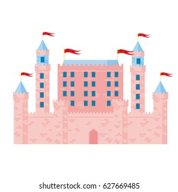 Illustration of a Cute Pink Castle vector
