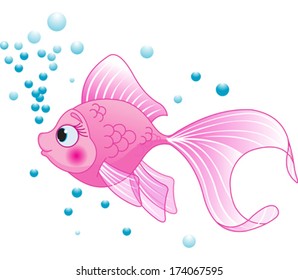 Illustration Of Cute Pink Fish