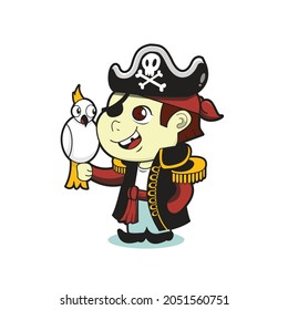 illustration of cute pirates vector design
