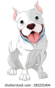 Illustration of cute Pit-bull 