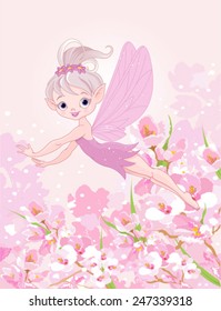 Illustration of cute Pixy fairy flying