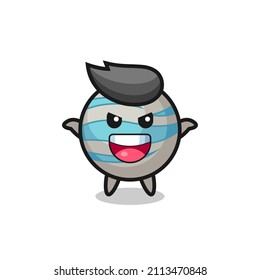 the illustration of cute planet doing scare gesture , cute style design for t shirt, sticker, logo element